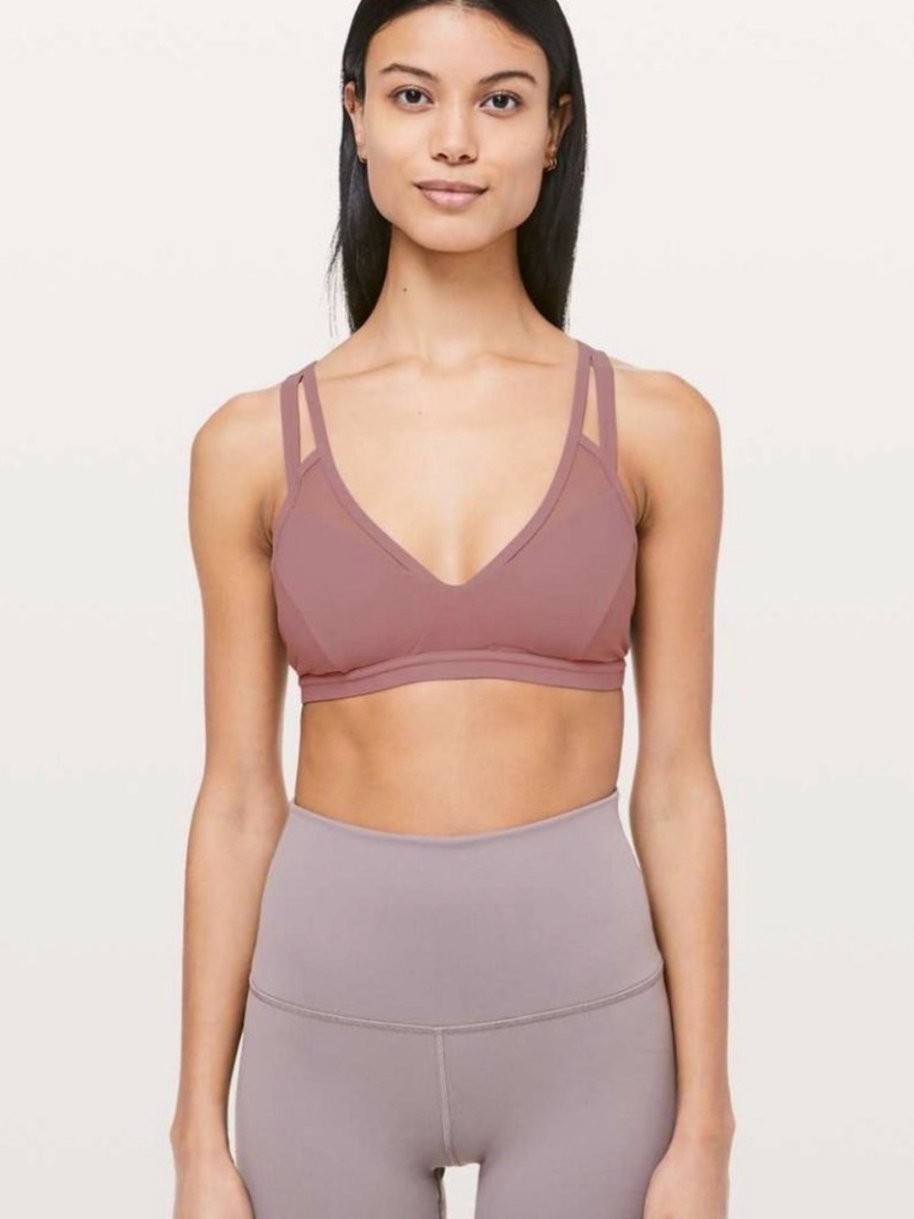 Lululemon Ease to Breathe Bra Spanish Rose Meah Strappy Size 6